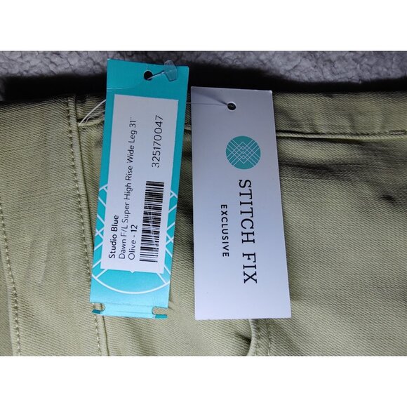 Studio Blue Light 'Moss' Green High Rise Wide Leg Jeans 32 (SOLD) - Picture 8 of 9